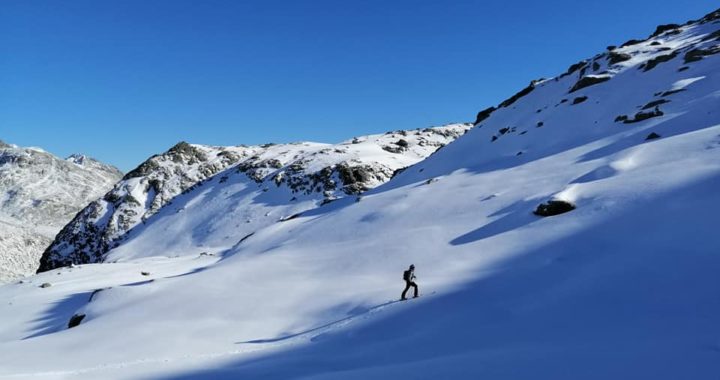 Skitouren Aufstieg im Hochtal zum Schwarzhorn